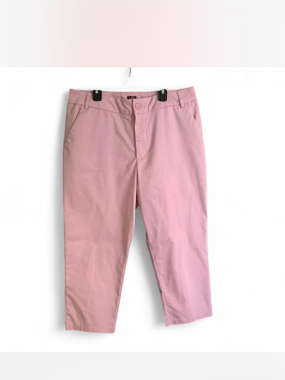 Girly Barbie Pastel Lee Women’s Dusty Pink Chino Capri Pants 12 Wrinkle free